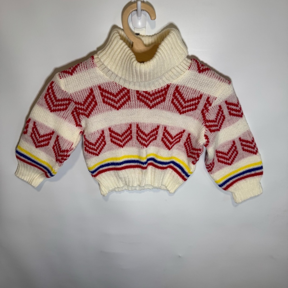 VTG Kmart Baby Sweater 9M Primary Colors Acrylic Nostalgic Comfy Kidcore Retro